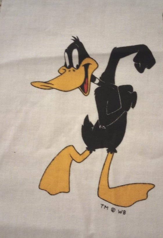 looney tunes daffy duck fun fabric large print 6 x 4.5 inch 1pc new