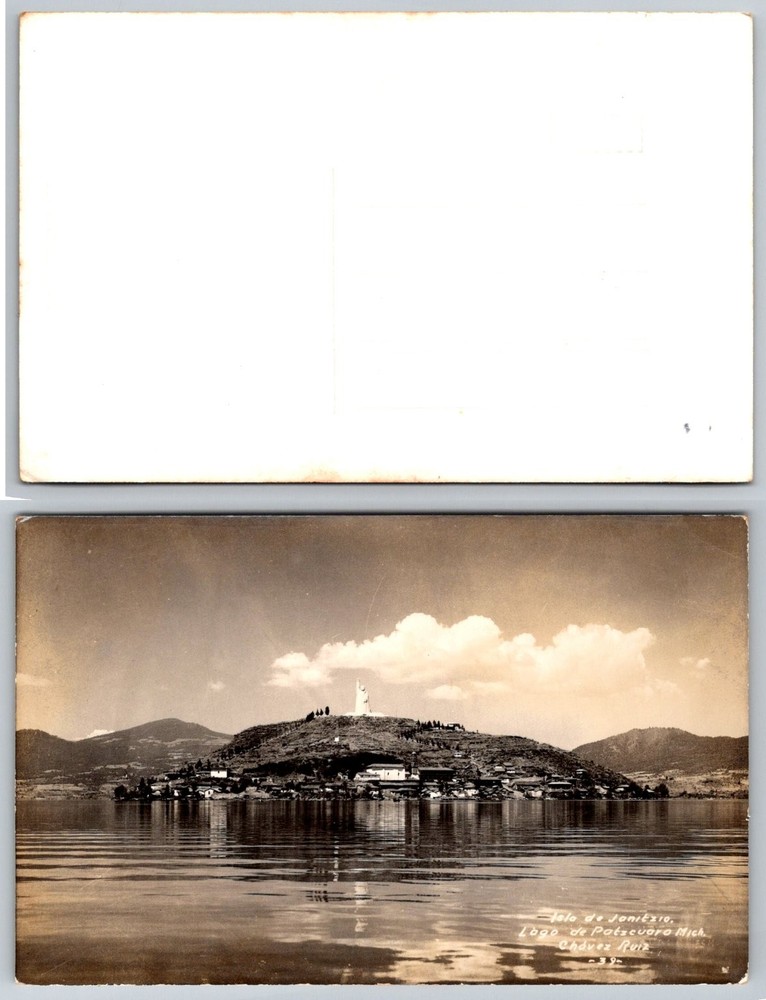 Isla de Janitzio Lake Patzcuaro Michoacan Mexico RPPC Postcard