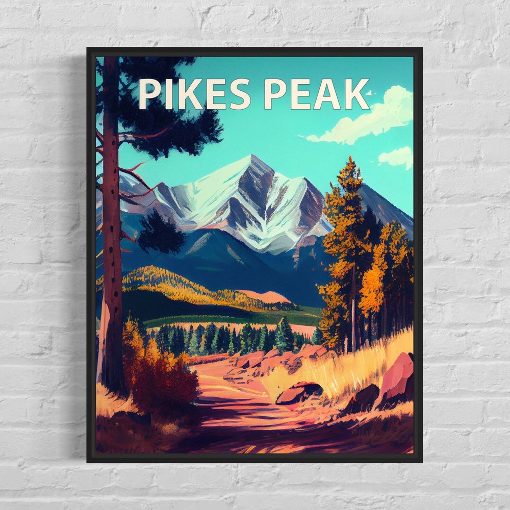Pikes Peak Nevada Art Print Pikes Peak Wall Art Painting Pikes Peak Vintage