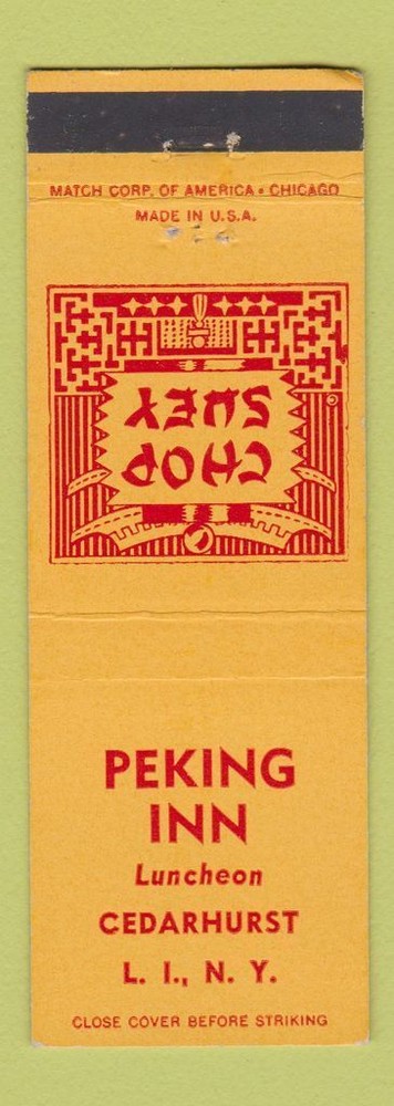 Matchbook Cover - Peking Inn Cedarhurst LI NY Chinese