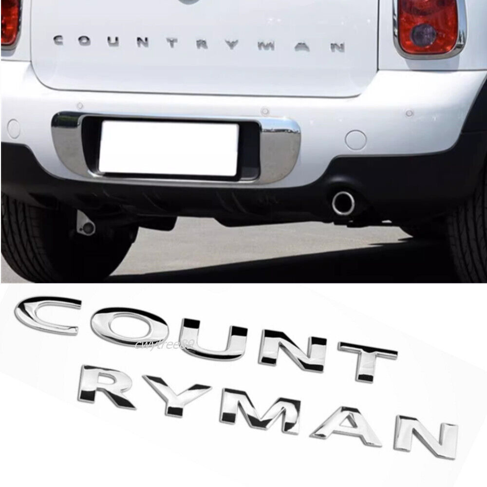 Chrome COUNTRYMAN Tailgate 3D Rear Trunk Emblem Badge For MINI Cooper R60 F60