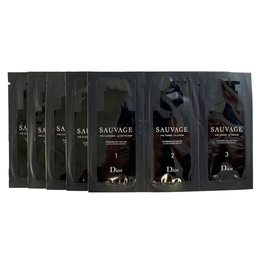 5X Dior Sauvage 3 Step Cleanser 3ml, Toner 2ml & Serum 2ml each Travel Size