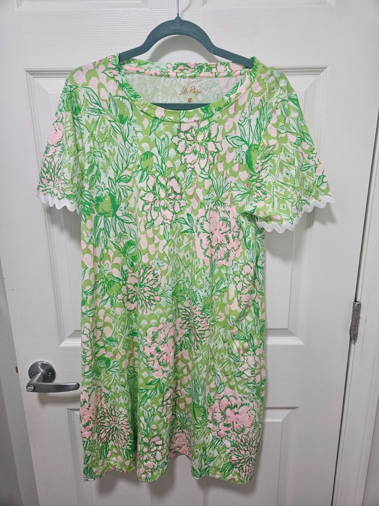 Lilly Pulitzer Cody T-Shirt Dress Size L Excellent Condition