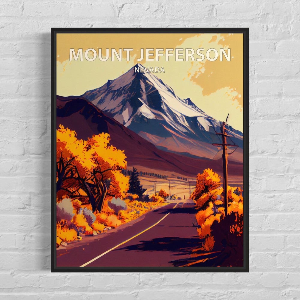 Mount Jefferson Nevada Art Print Mount Jefferson Wall Art Painting Mount