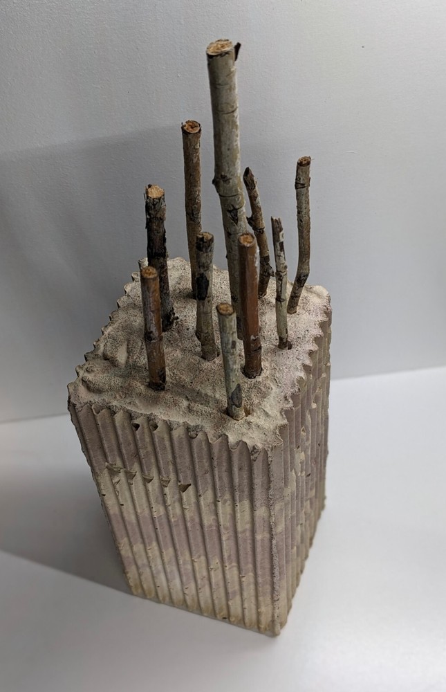 Abstract Concrete Forest Sculpture Art - Auction Ends 8/8-image