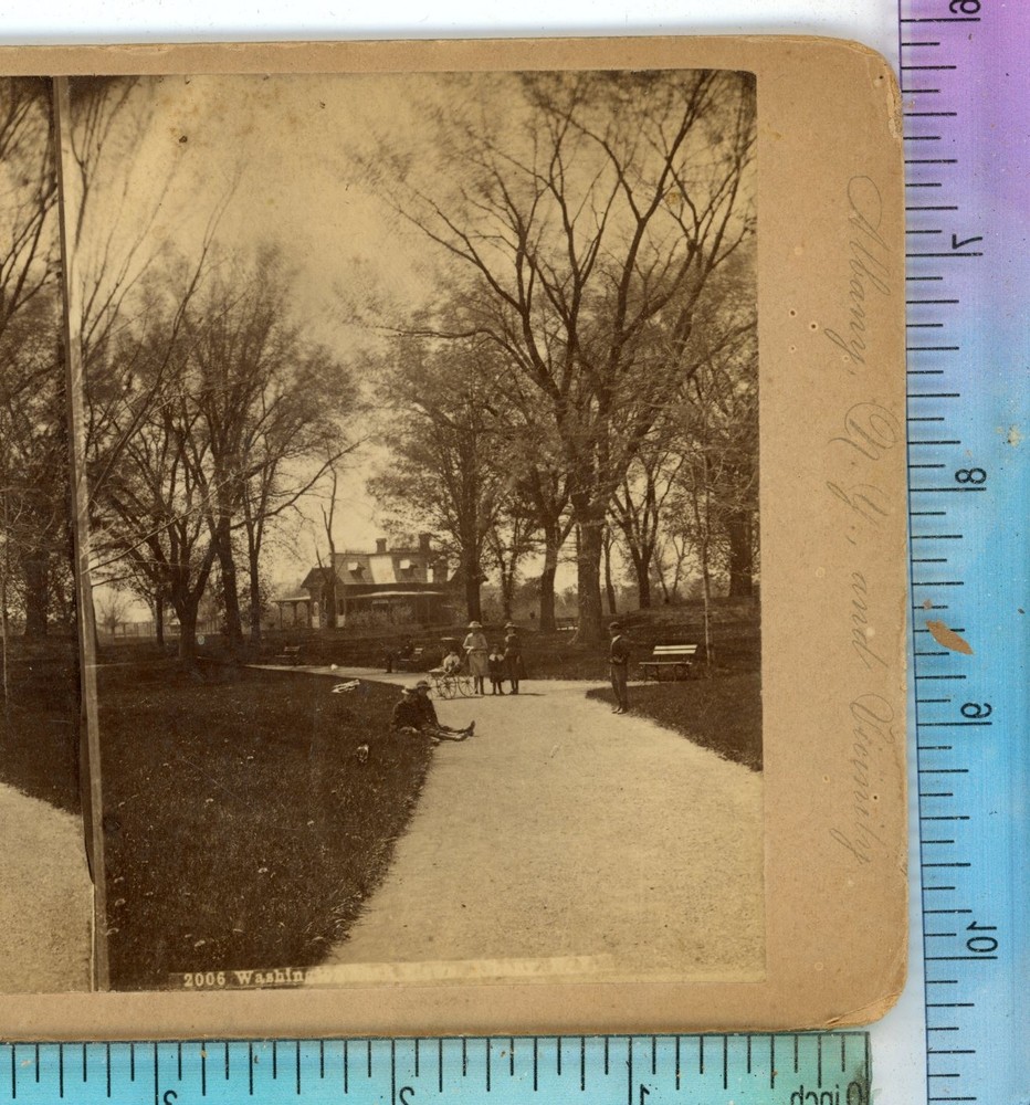 Washington Park Albany NY New York Union  Stereoview