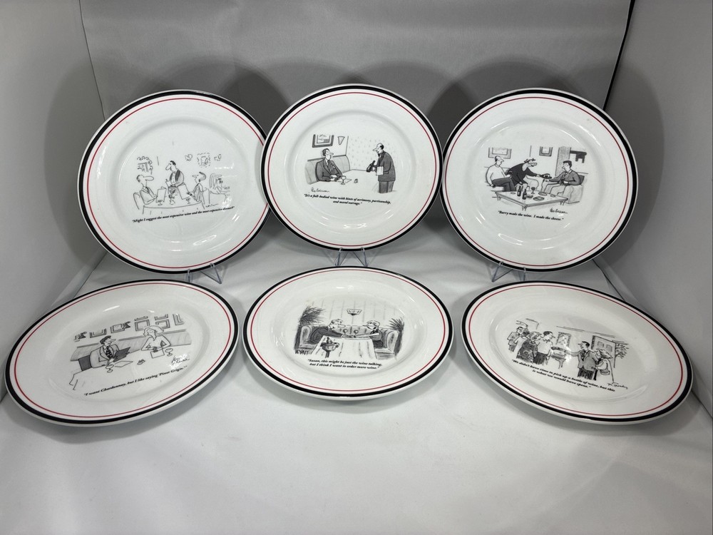 1999 New Yorker Cheese Plates Set of 6 with Original Box by Restoration Hardware 8 Inch