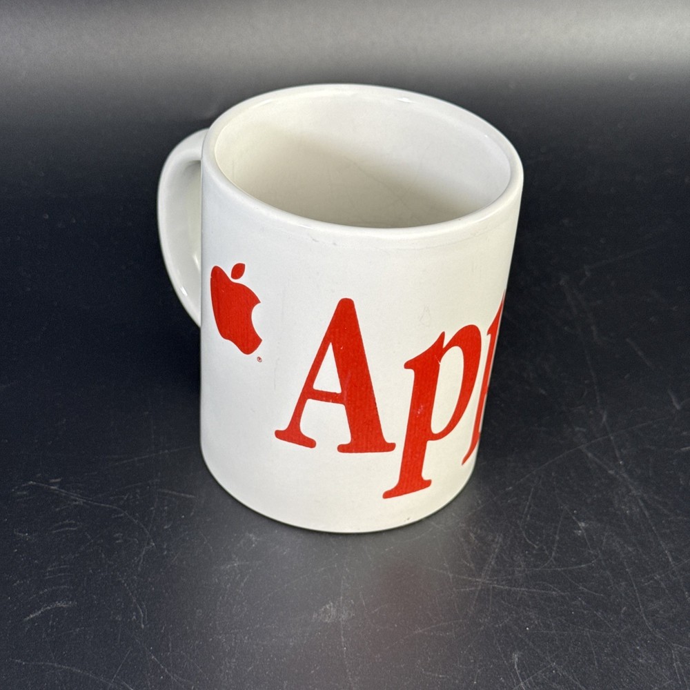 Vintage Apple Computers Mug - Red Logo Spell Out Coffee Cup