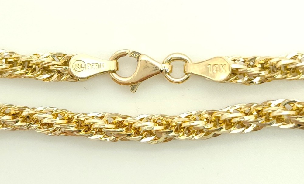 10k Gold Hollow Rope Bracelet Size: 8