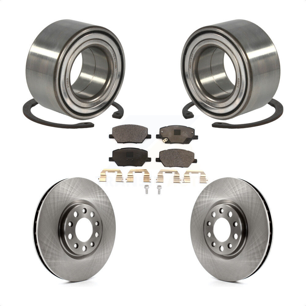 2018-2019 Jeep Compass Front Wheel Bearing Disc Brake Rotors & Pads Kit