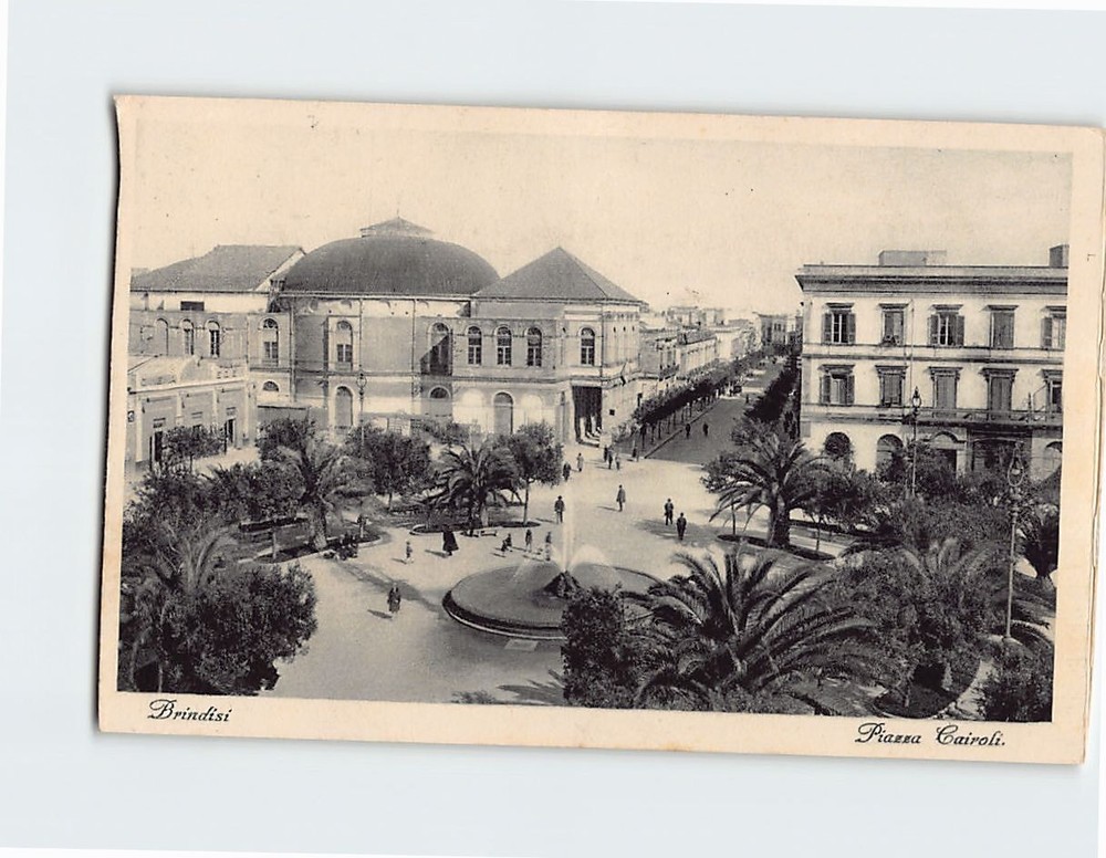Postcard Piazza Cairoli, Brindisi Italy