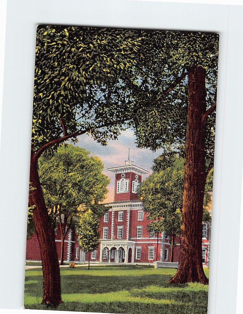 Postcard Central Hall Wabash College Crawfordsville Indiana USA