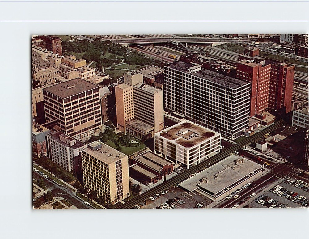 Postcard Aerial View Presbyterian St. Luke's Hospital Chicago Illinois USA