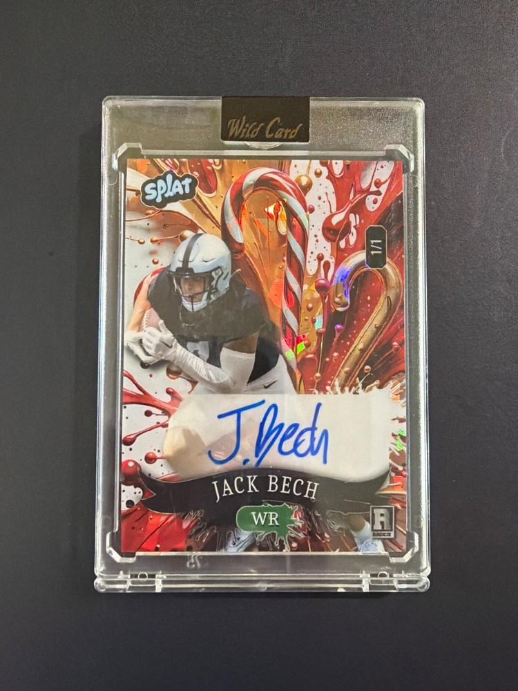 Jack Bech 1/1 Auto Cracked Ice Christmas Candy Cane Splat Wild Card