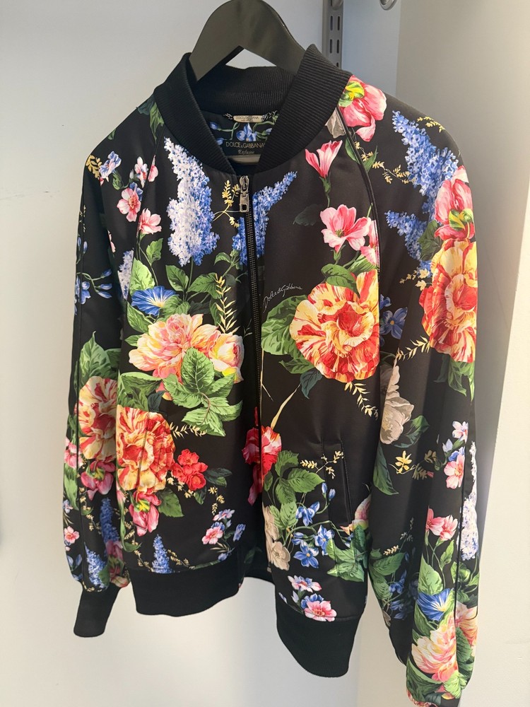 Mens Dolce and Gabbana Floral Jacket, Black, Size 46 - Excellent Condition