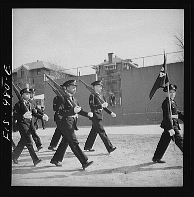 Washington DC Armstrong Technical High Military Unit 1940s Parade Drill