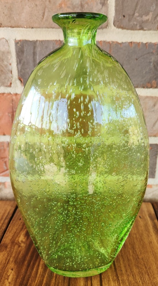 AMICI Green Art Glass Vase - 9.5
