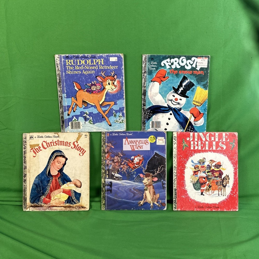 Christmas Little Golden Books Frosty Annabelle’s Jingle Rudolph Baby Lot Of 5