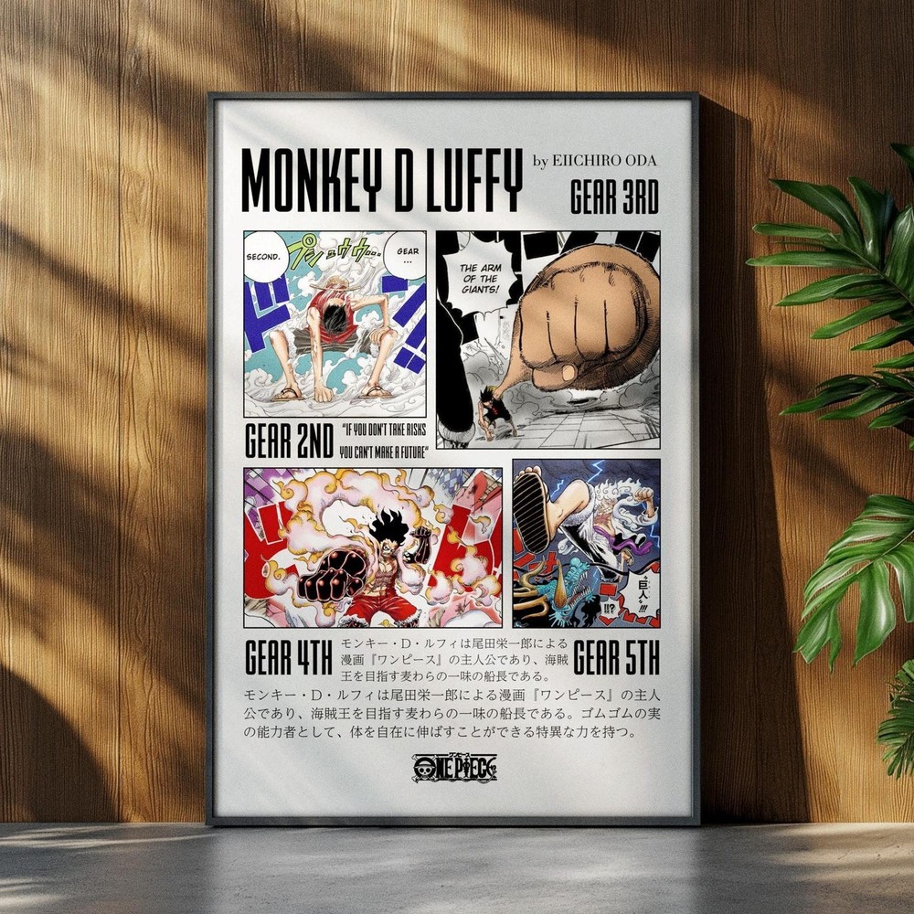 One Piece Anime Poster Monkey D Luffy Japanese Wall Decor Christmas Gift