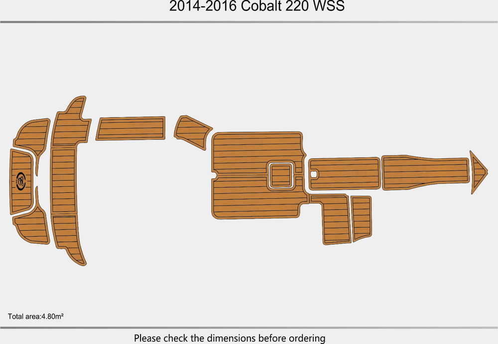 2014 Cobalt 200 Swim Platform Cockpit Pad Boat EVA Foam Teak Deck Flooring Mat