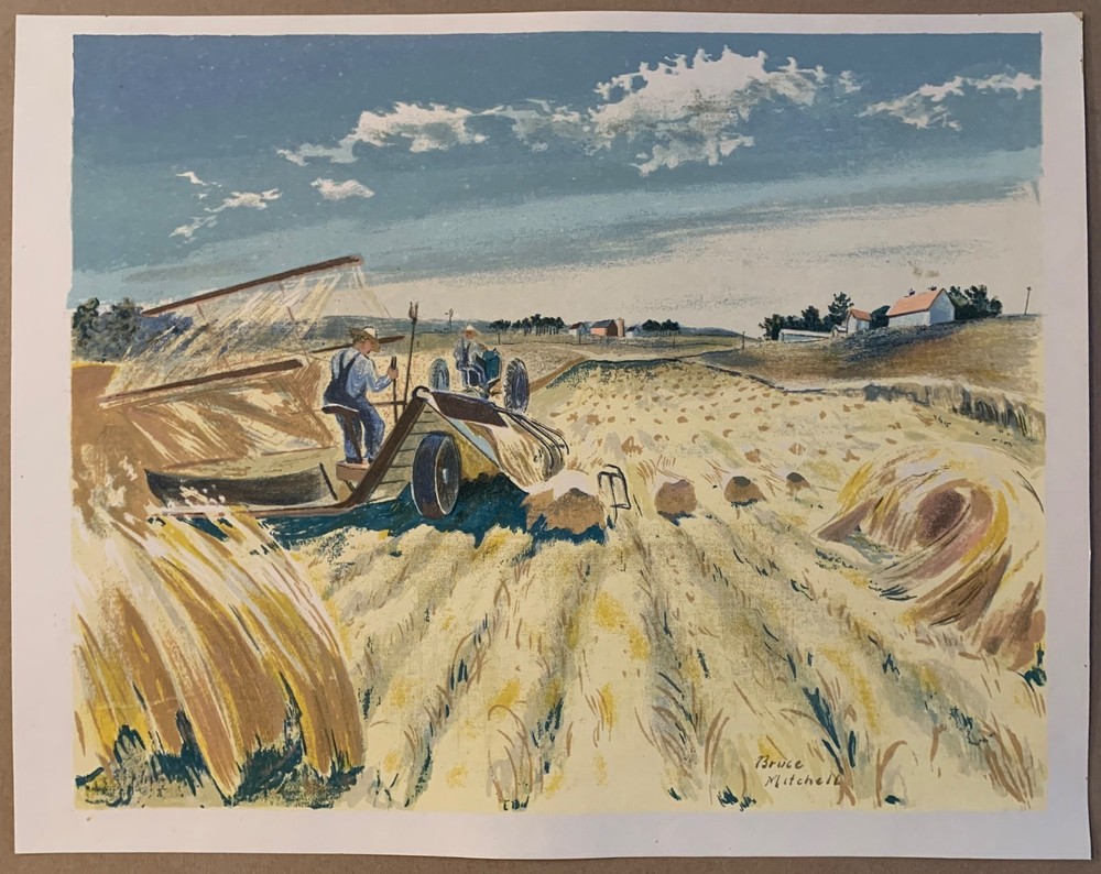 Listed American Artist Bruce Mitchell Original Silkscreen Plate Signed 1941