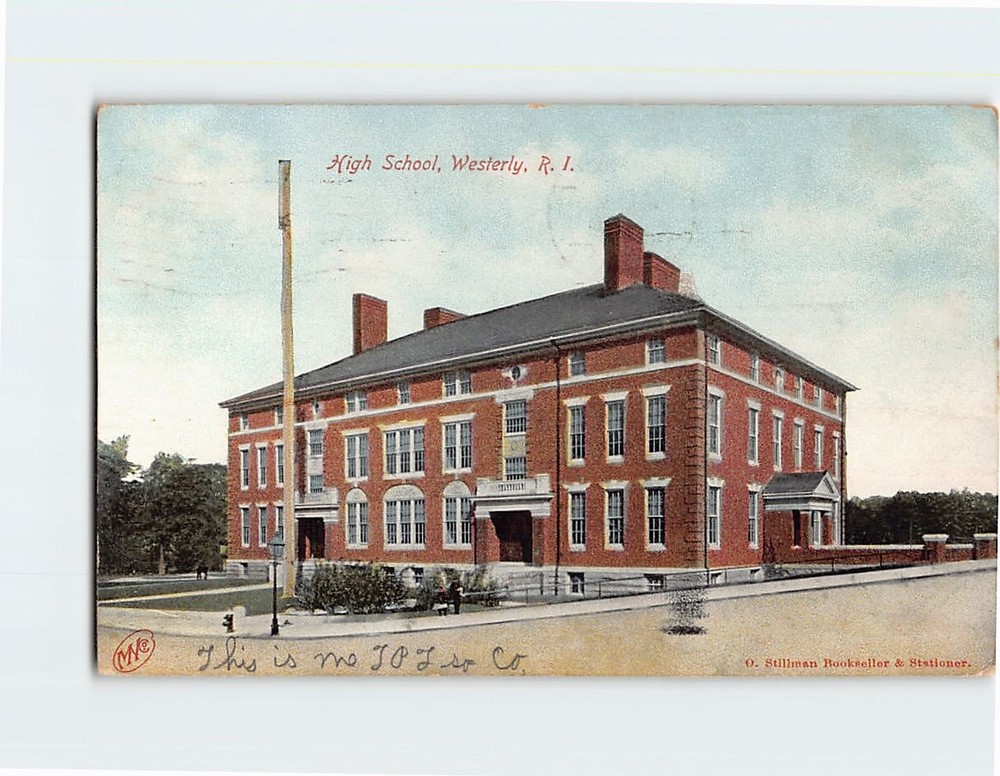 Postcard High School Westerly Rhode Island USA