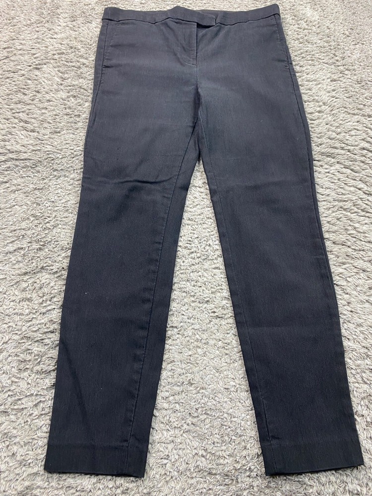 J Crew Pants Women 10 Black Ryder Skinny Ankle Crop Mid Rise Stretch Chino Slack