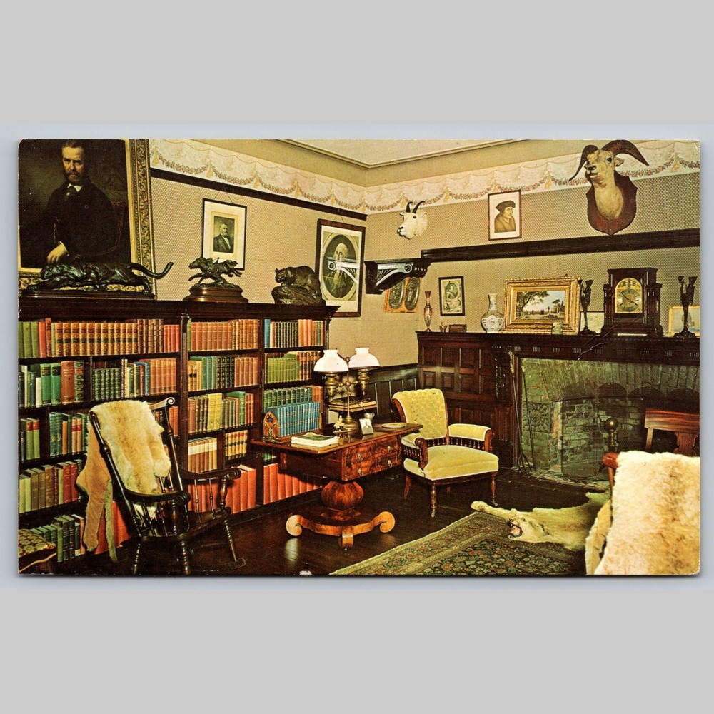Postcard Sagamore Hill Library Oyster Bay Long Island NY