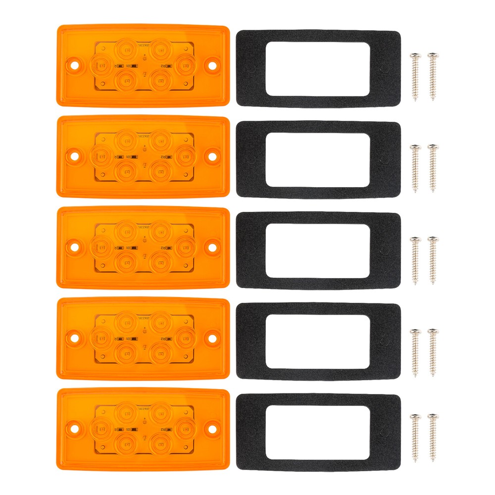 Bright 6LED Amber Trailer Truck Cab Roof Marker Lights Made in USA