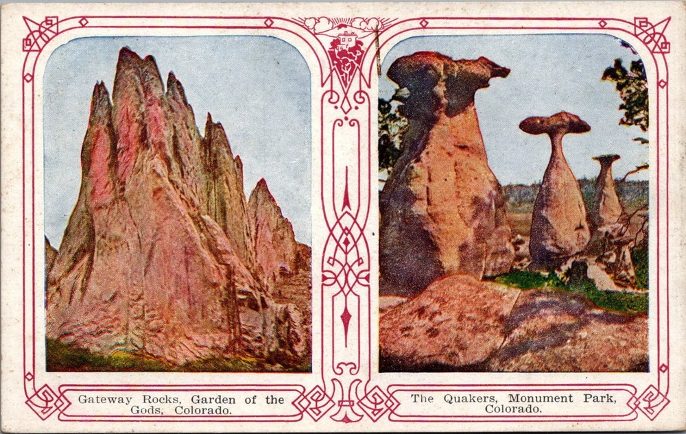 Vintage Colorado Postcard: Garden of the Gods & Monument Park Rocks
