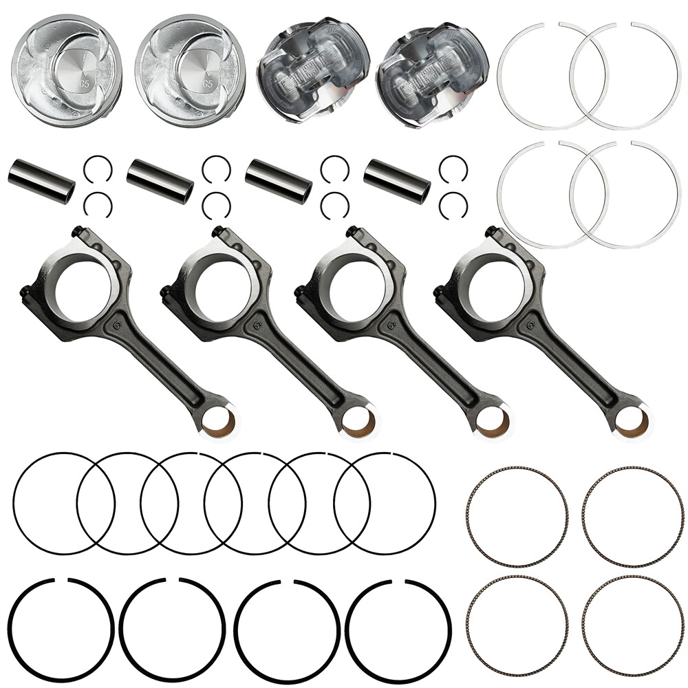 4pcs 2.4L Piston & Rod Kit Fits 11-13 Hyundai Sonata Sorento Optima
