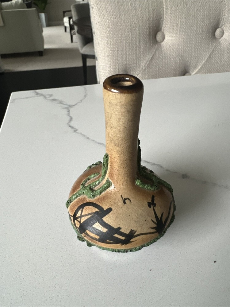 Betty Selby American  Pottery Vase hand painted Southwest signed 3” Tall