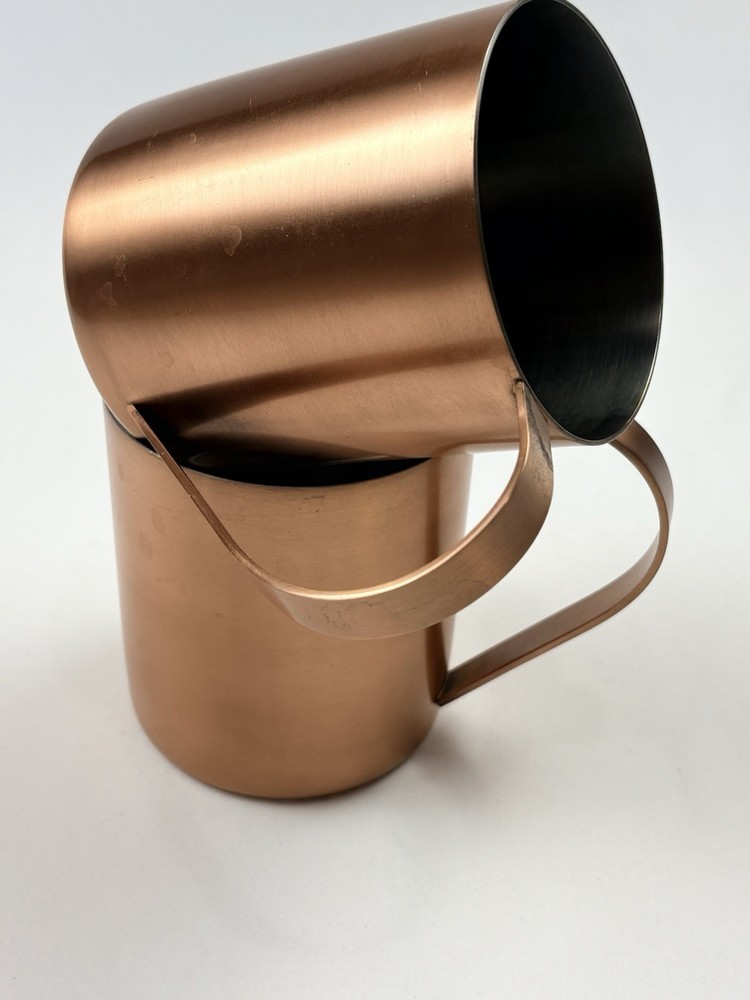 Crate & Barrel Copper Moscow Mule 16oz. Mugs Stainless Steel Cups Set of 2