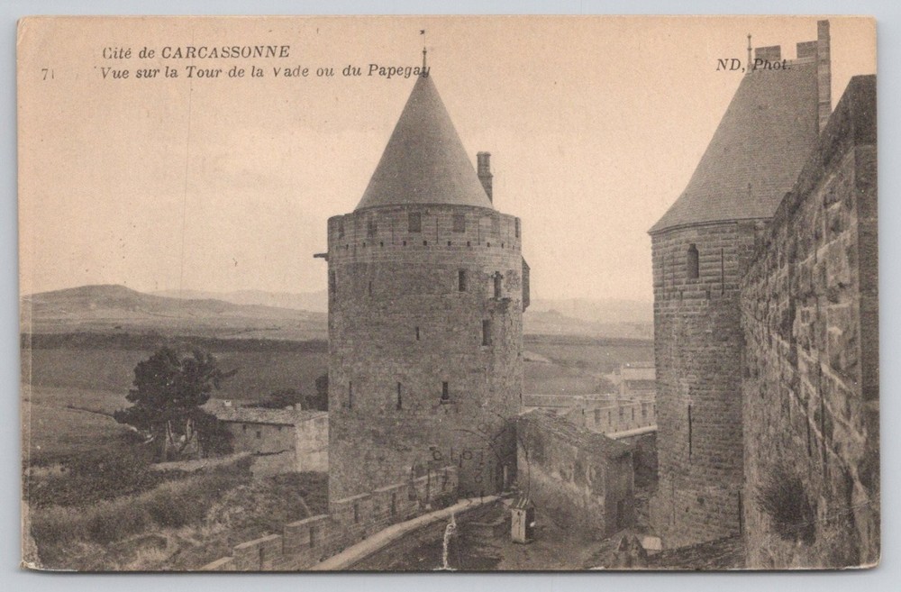 1919 Cité de Carcassonne Tour de la Vade France Postcard