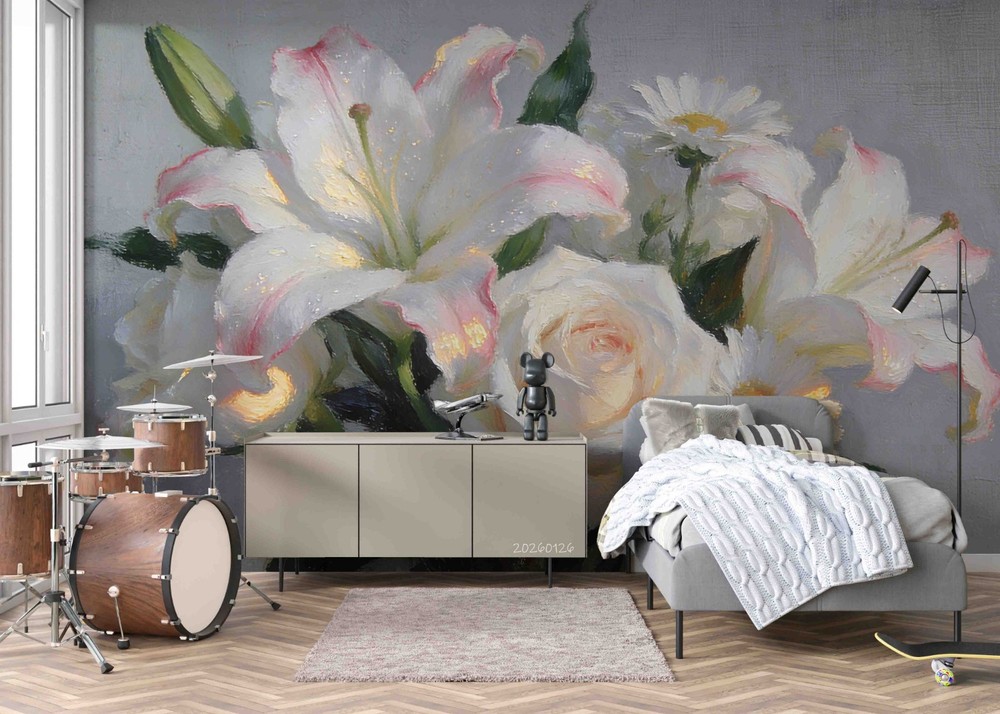 3D AI Plants Flowers Oil Painting Wall Murals Wallpaper Murals Wall Sticker