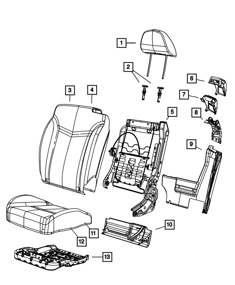 Genuine Mopar Front Seat Back Cover Right 1HL601DBAB