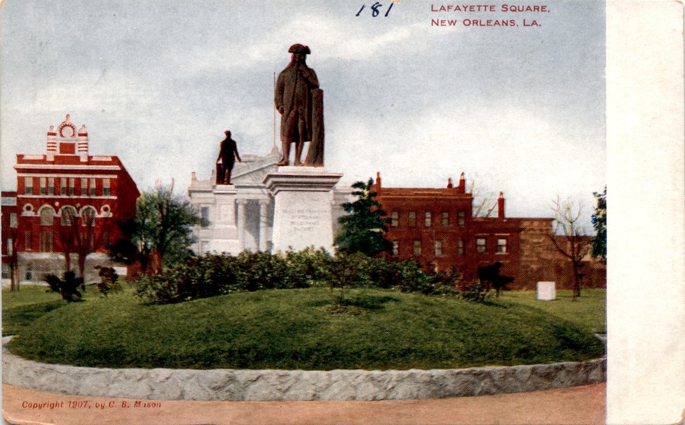 New Orleans, Louisiana, C. B. Mason, Lafayette Square, historic park, Postcard
