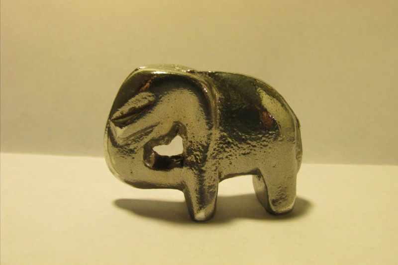 Abstract Art Britannia Pewter Elephant Figurine-image