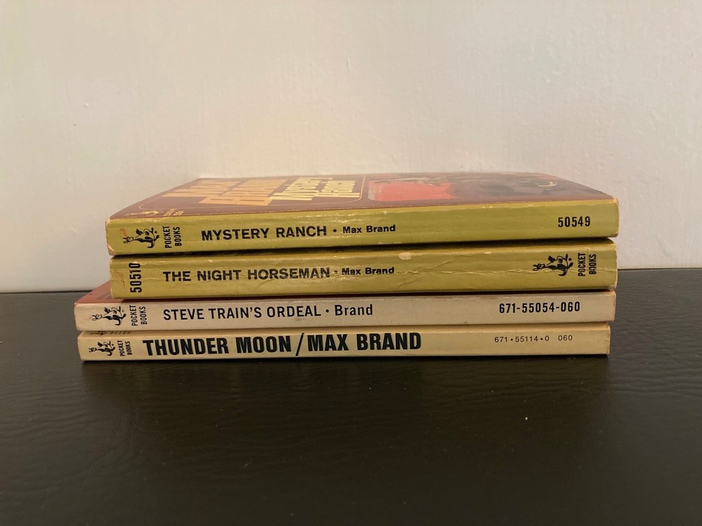 Lot of 4 Max Brand Pulp Western Paperbacks Incl. Mystery Ranch, Thunder Moon