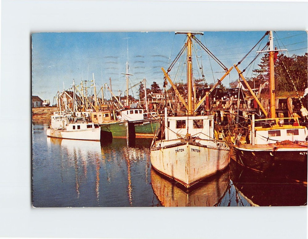 Postcard The Fishing Fleet at Rock Harbor Cape Cod Massachusetts USA