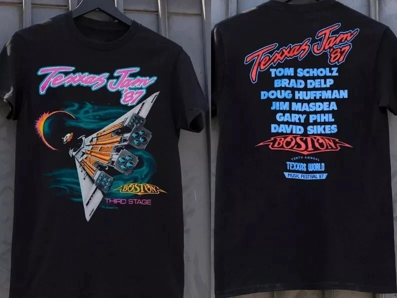 Vintage Style Boston Texxas Jam Tour '87 T-Shirt, Boston Band Tour '87 T-Shirt