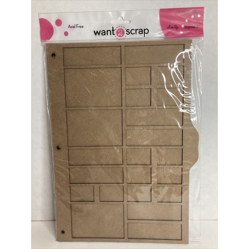 ChipBoard Shape Windows Album Scrapbooking 5 shapes plus 3 rings Acid-Free-image