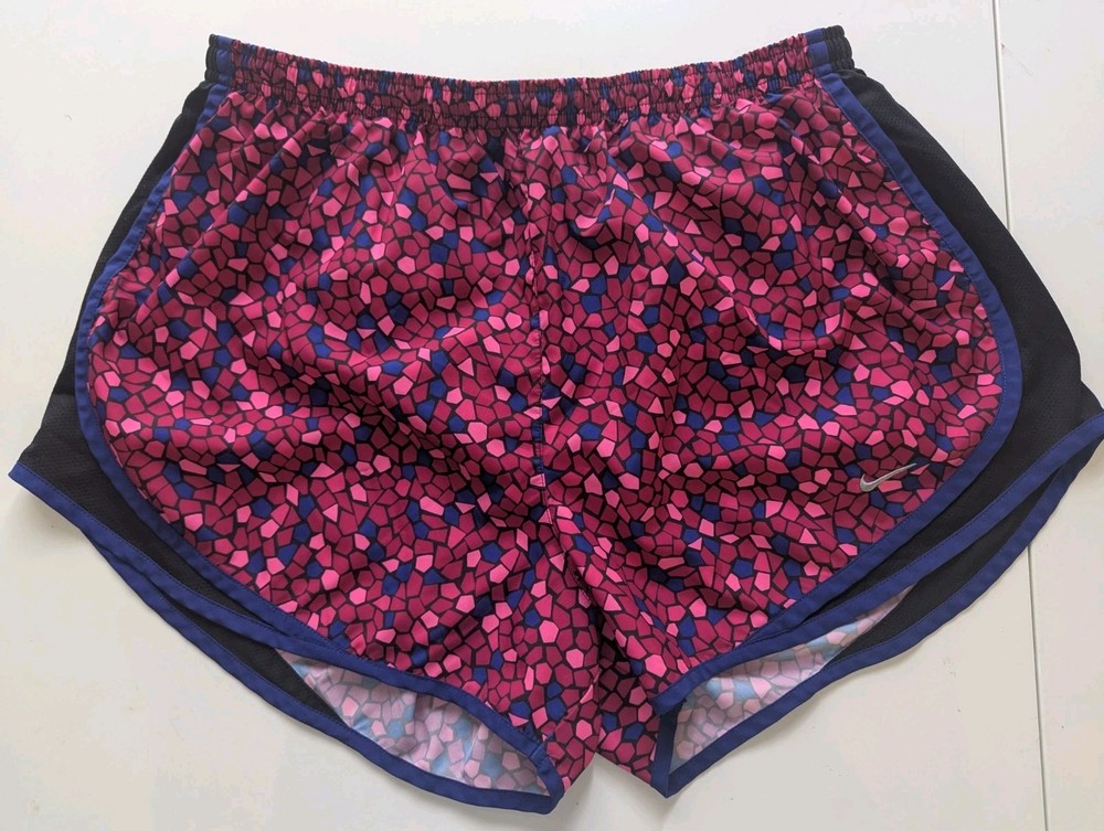 Nike Dri-FIT Women's XL Geometric Mesh Running Shorts Breathable Lined