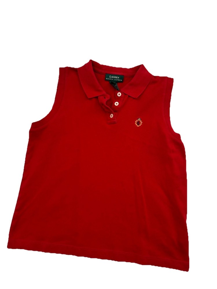 Ralph Lauren Women’s Medium Vintage Red Sleeveless Polo Tank Top