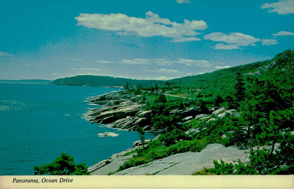 Vintage Ocean Drive Postcard Acadia National Park Bar Harbor Maine-image