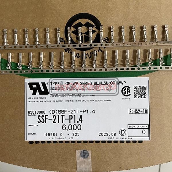For 6000pcs/box Connector SSF-21T-P1.4 Terminal Pin Wire Gauge 18-22AWG