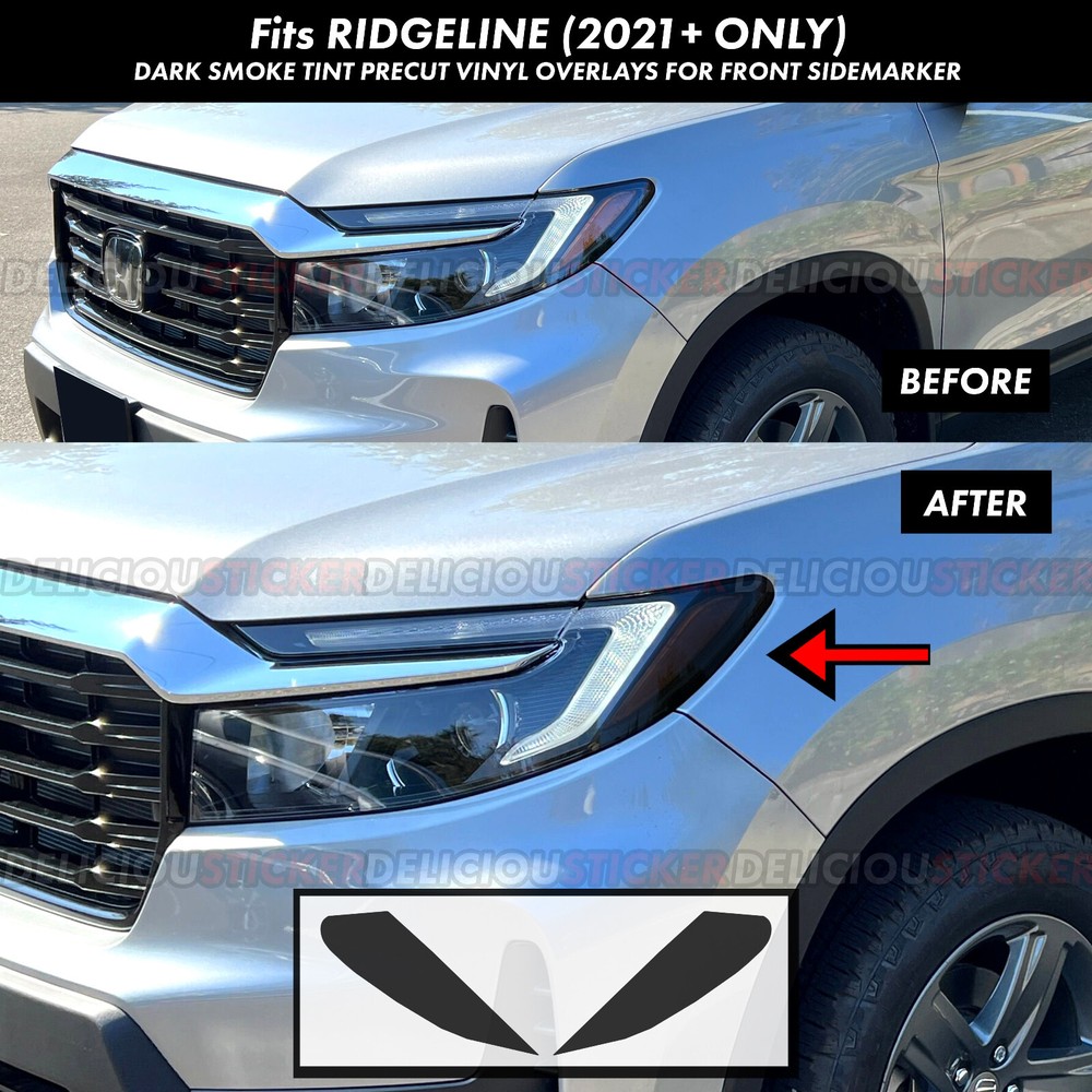 2021-2025 Honda Ridgeline Smoked Headlight Side Marker Vinyl Tint PPF Wrap