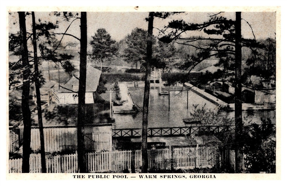 The Public Pool Warm Springs Rexall Drug Store GA C1920s Postcard AG2