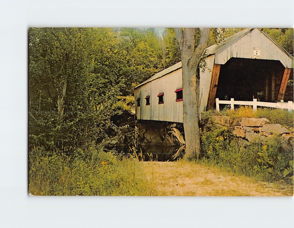 Postcard Dalton Covered Bridge Warner New Hampshire USA