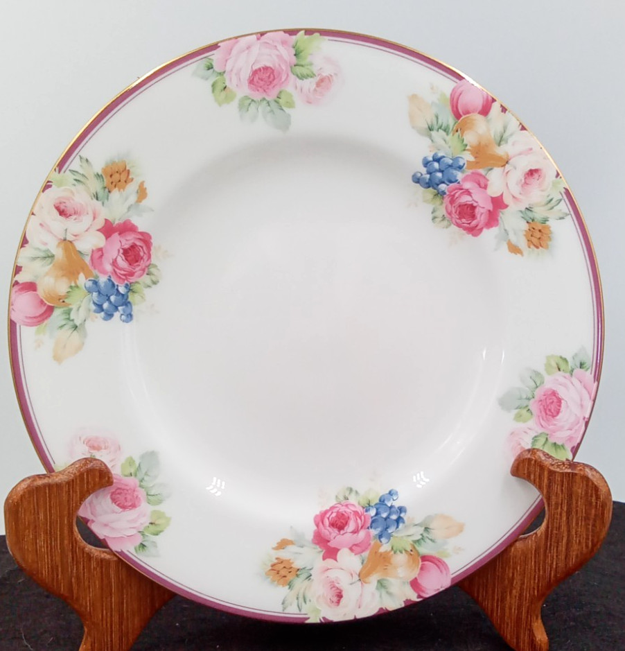 Mikasa Rosemead Salad Plate Dish Floral  White Pink Bone China Vintage Japan 7